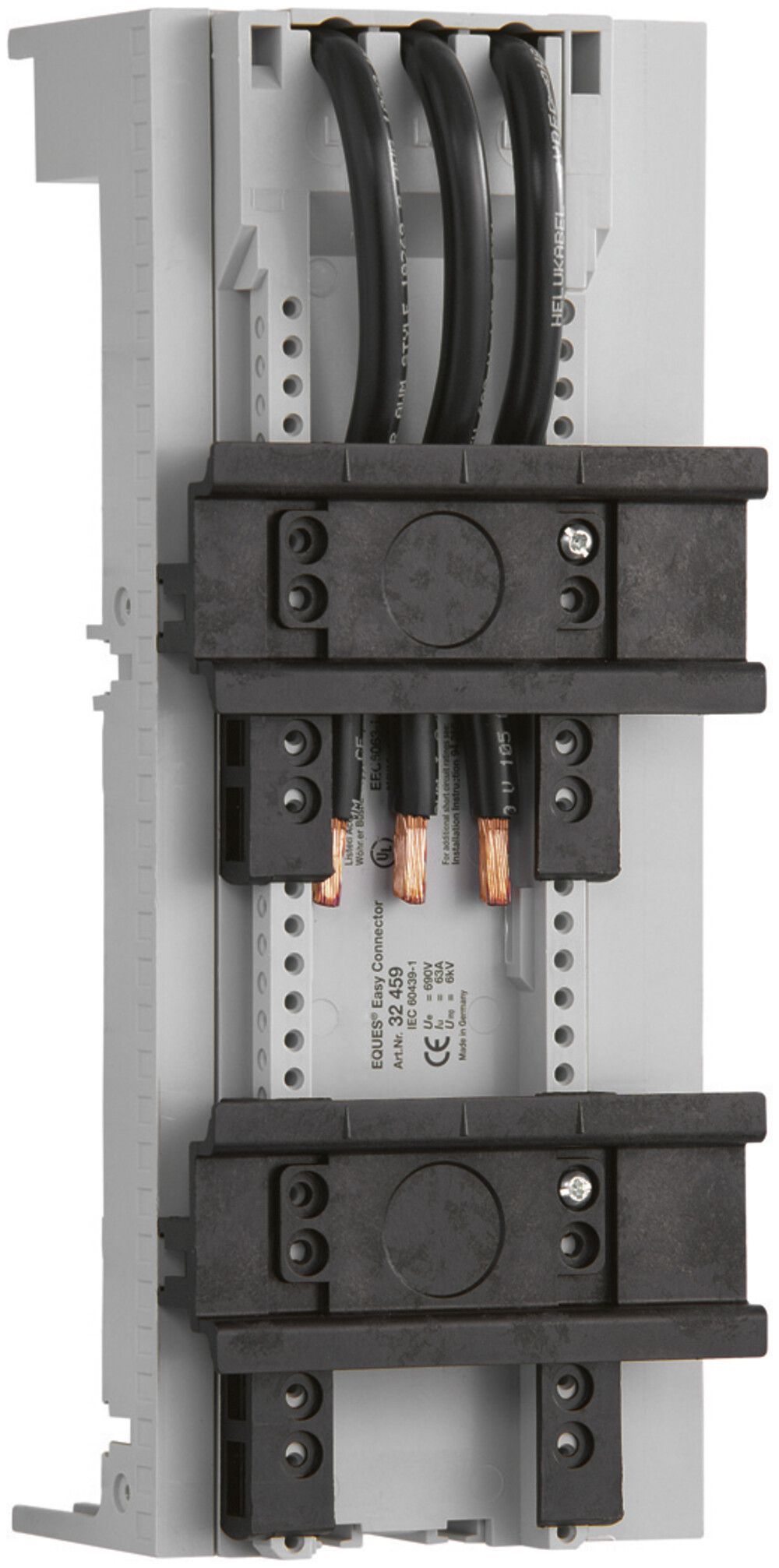Universaladapter 81mm 690V 63A Schiene 5/10mm mit Anschlussleitungen 10mm²
