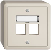 Kit montaggio AP EDIZIOdue, uscita dritta, per 2×Keystone, crema