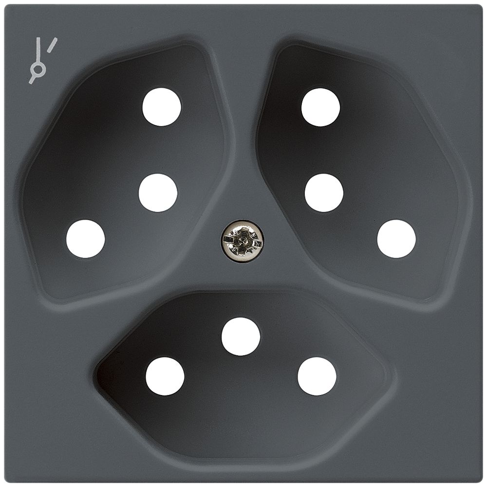 Frontplatte kallysto 3×T13/1 60×60 anthrazit für Steckdose 3×T13/1