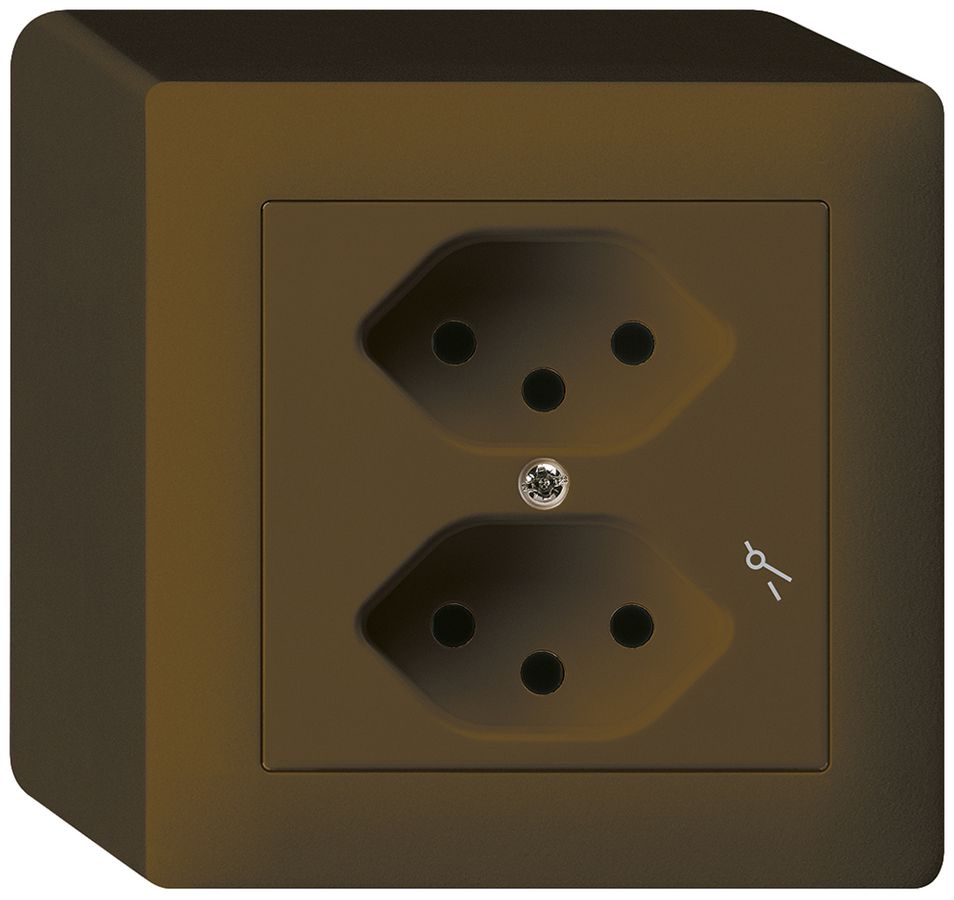 Prise AP kallysto 2×T13/1 brun