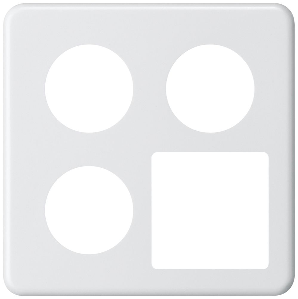 Plaque de recouvrement ENC basico 2×2 3×Ø43mm+découpe 58×58mm blanc