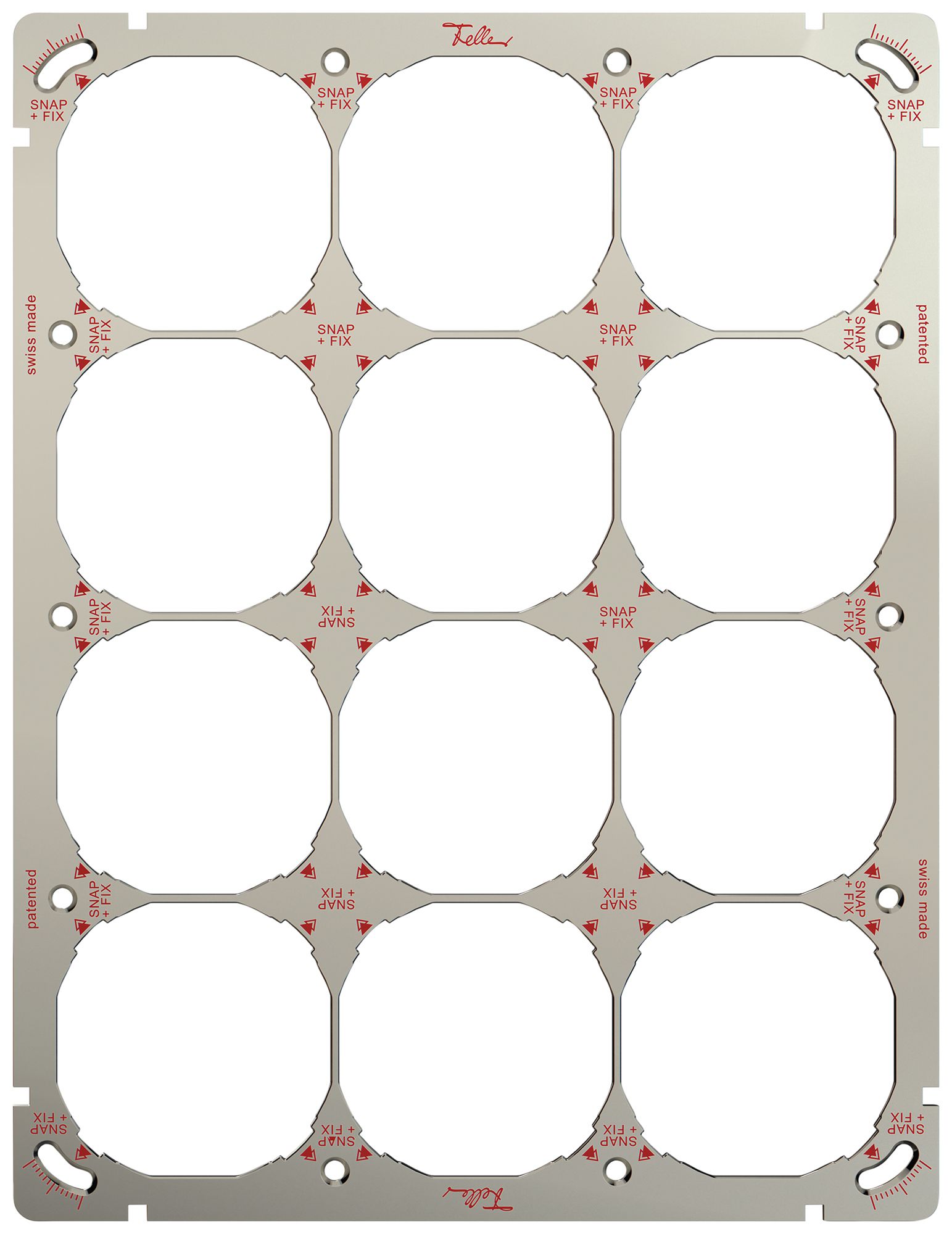 Befestigungsplatte mit SNAPFIX®-Befestigungssystem 4×3 oder 3×4 257×197mm