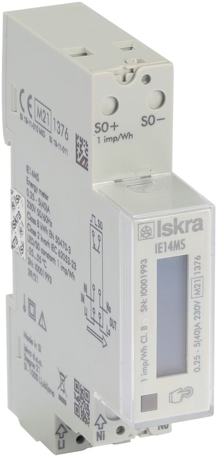 Compteur d'énergie numérique AMD ISKRA 1 phase MID 40A bidirectionnel