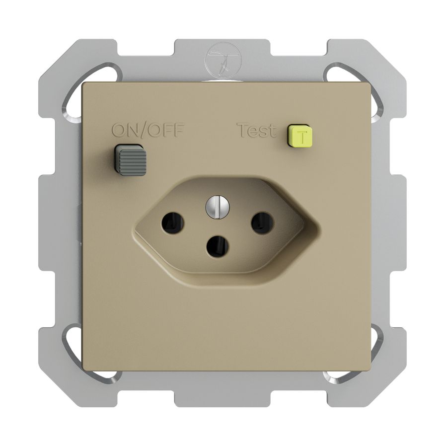 UP-Steckdose EDIZIOdue T13 FI 30mA FM, sand