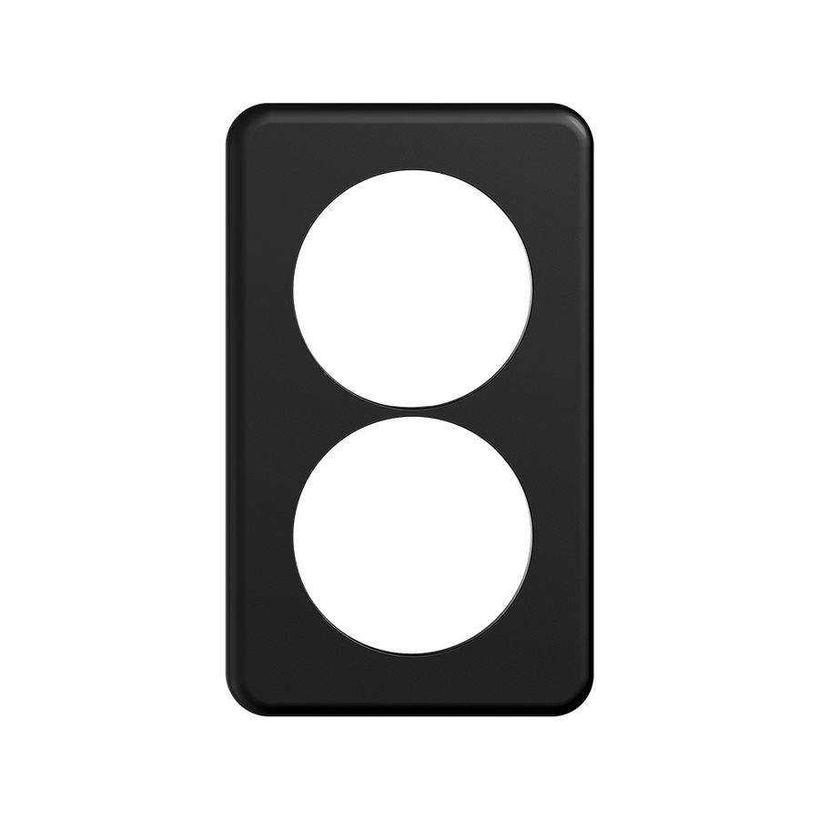 Placca di copertura STANDARDdue 2×1 2×Ø58, nero