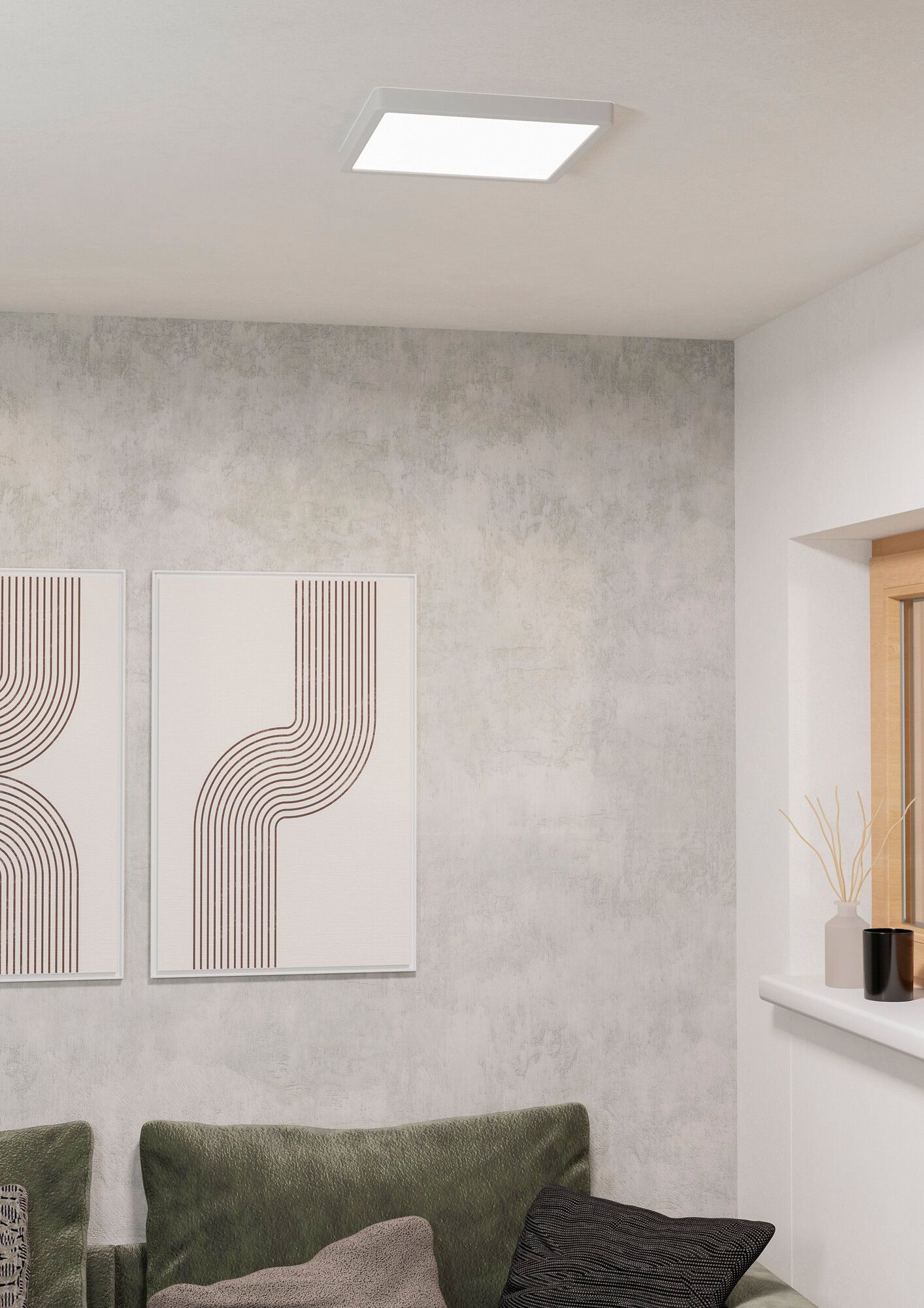 Plafonnier LED Eglo FUEVA 16W 0…2000lm 2700…6500K IP44 VAR 295×25mm blanc