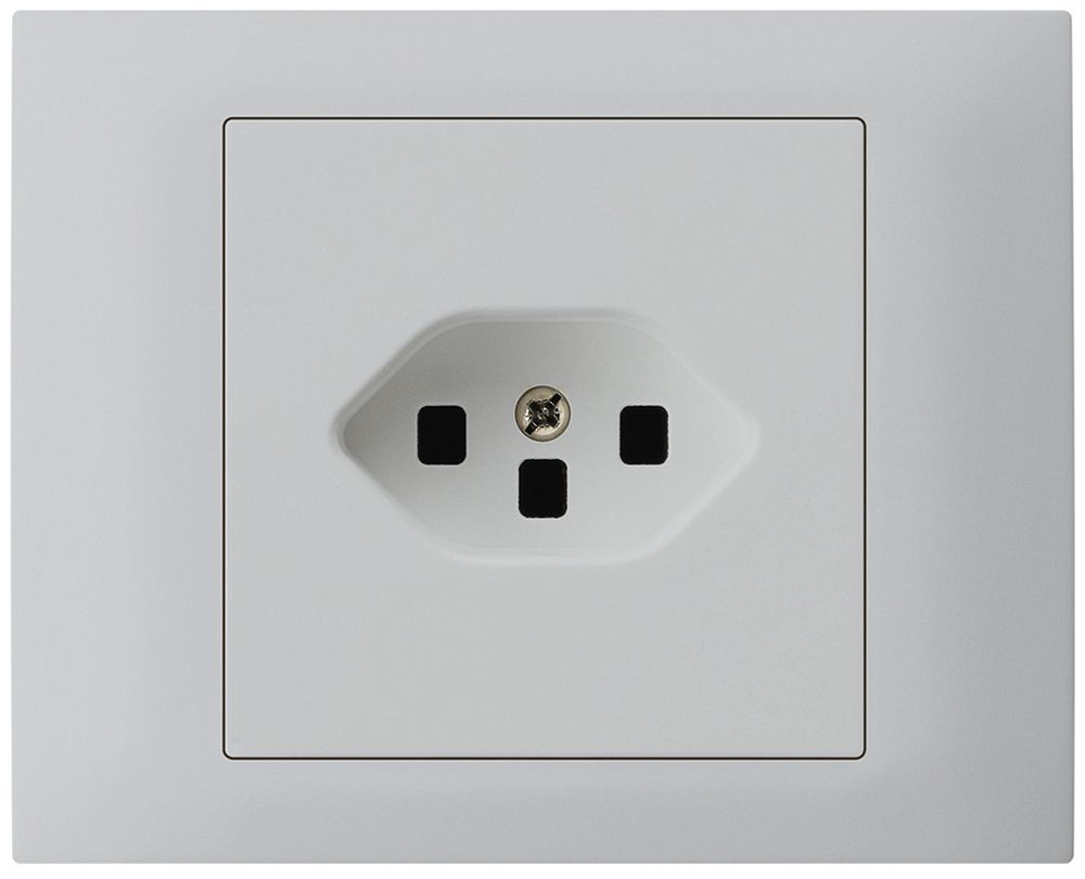 EB-Steckdose kallysto T23 Bauart T mit EB-Dose G3 Abdeckrahmen steckbar hellgrau