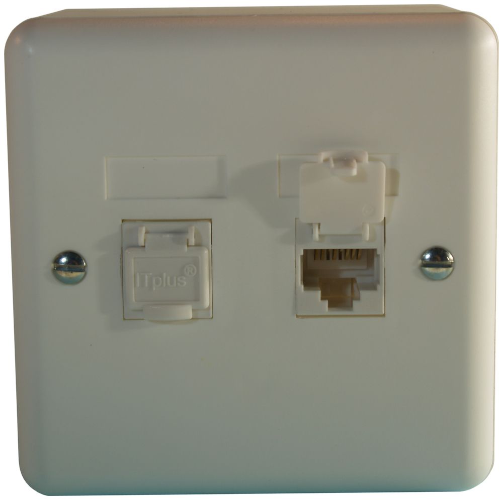 AP-Dose Kat.6 St.2F.2RJ45/u weiss