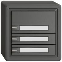 Poussoir KNX RGB AP EDIZIO.liv SNAPFIX® capteur temp.RGB-LED étiqu.3×com.1T grf