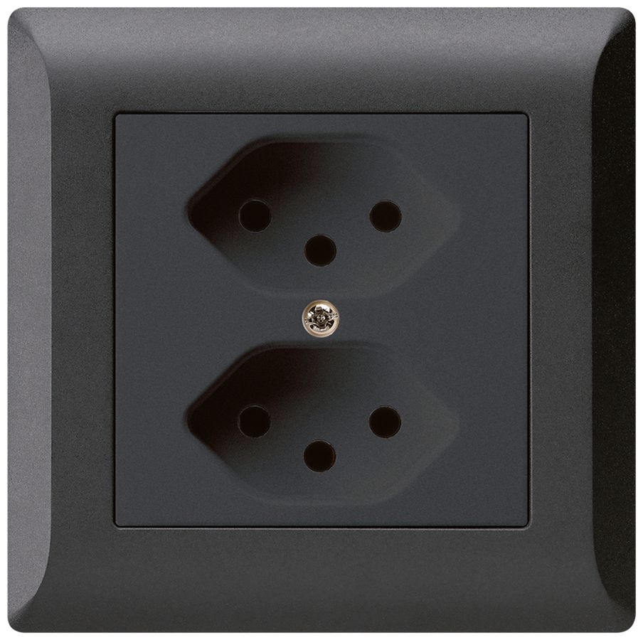 Prise ENC kallysto.line 2×T13 noir avec sécurité enfants