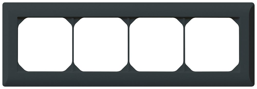 UP-Abdeckrahmen kallysto.line 1×4 schwarz horizontal 92×272mm