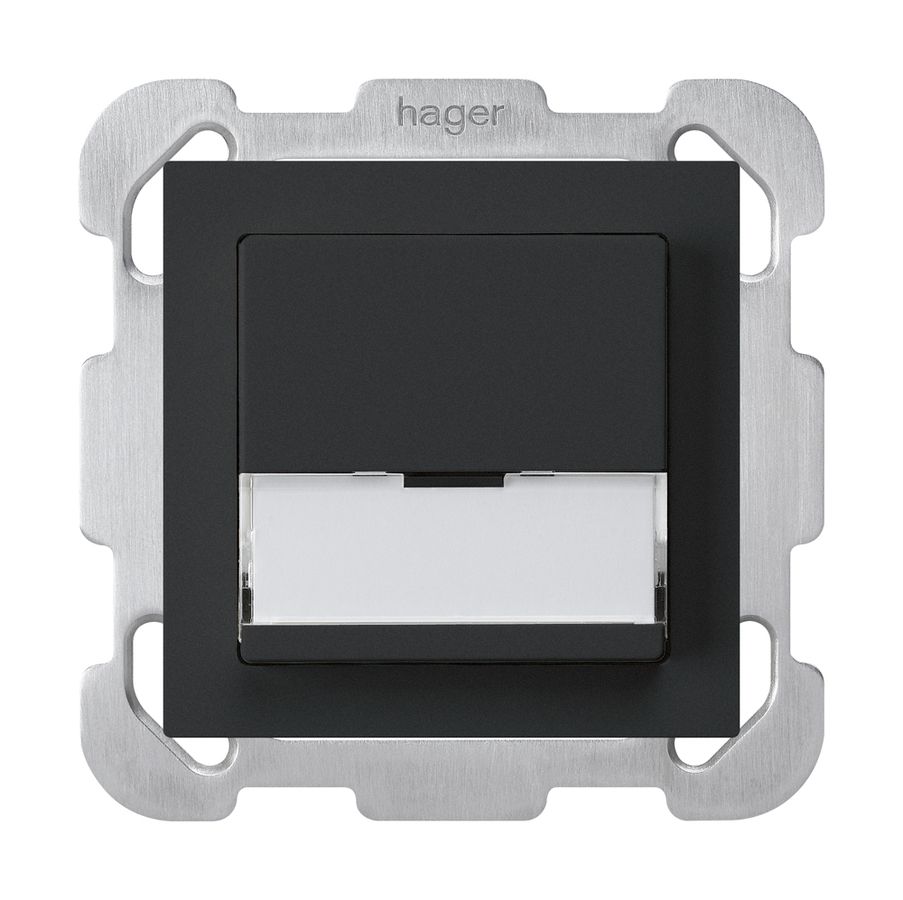 UP-Sonnerietaster kallysto schwarz A/1L Namensschild 37×15mm Befestigungsplatte