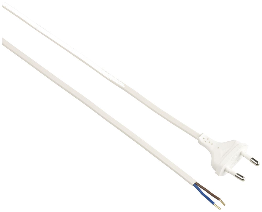 Apparatekabel Tdlf 2×0.75mm² 2m weiss Stecker T26