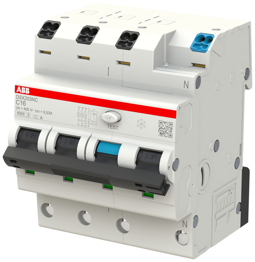 FI/LS-Schalter ABB FlexLine 3LN 400V C 16A 0.03A Typ A 6kA 4TE