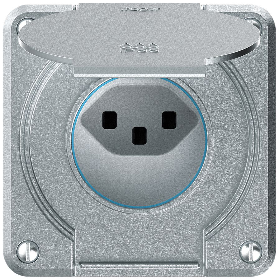UP-Steckdose robusto 1×Typ 23 IP55 aluminium