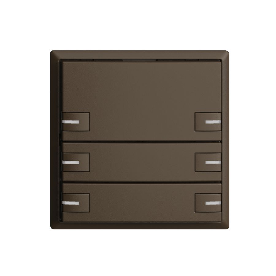 KNX-Taster RGB EDUE, 250mW, m.RGB-LED, 6×Taste, 1×Tastenb., cof