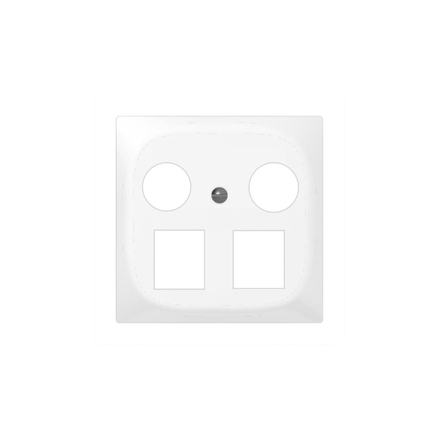 Frontset SIDUS Z/E weiss für R&M HWSforte 2×Koax, 2×RJ45