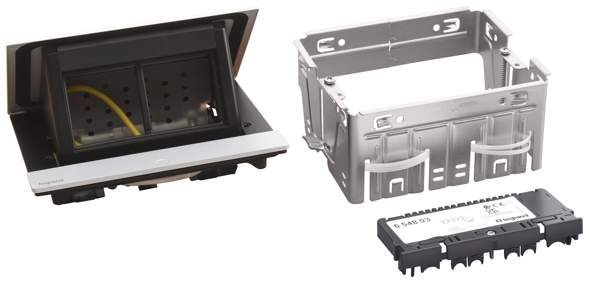 Presa da tavolo POP-UP per 4 moduli Mosaic alu