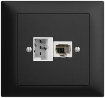 EB-Dose 1×T+T,1×RJ45/u 4P EDIZIOdue schwarz ITplus ITM