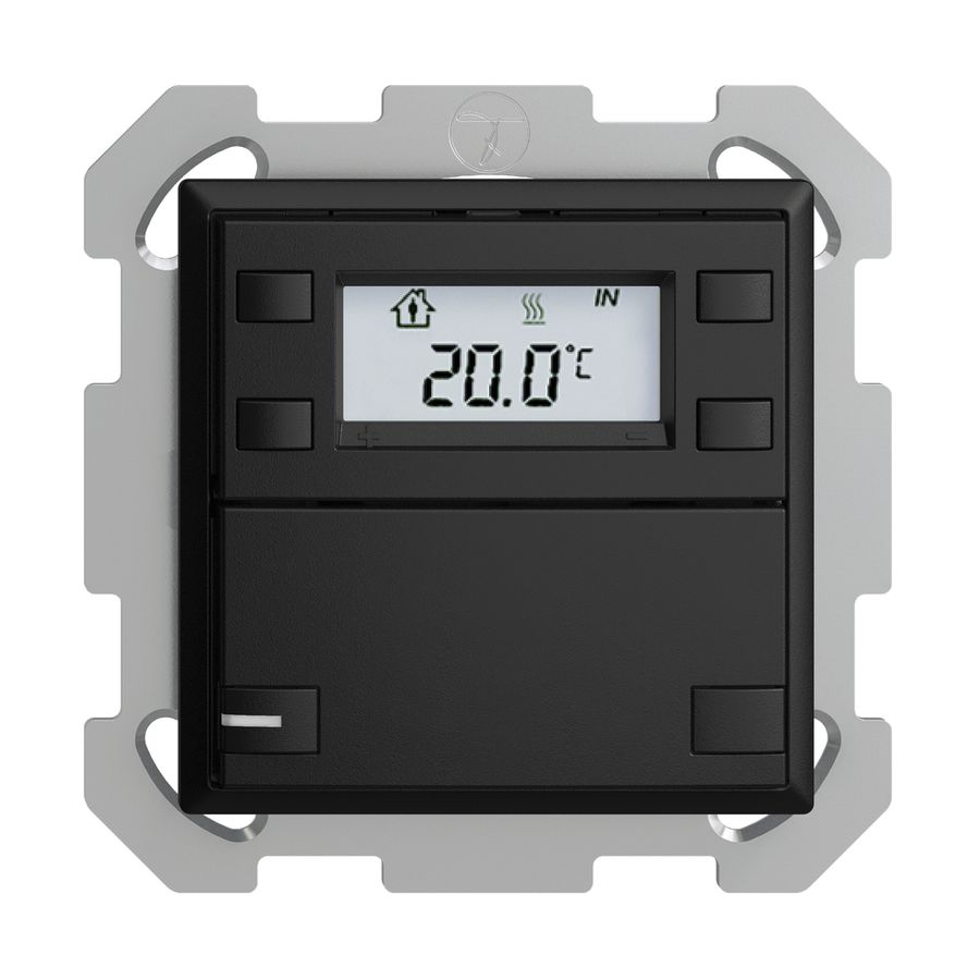 Poussoir RTH ENC KNX 1× EDIZIOdue FM noir, avec LED RGB
