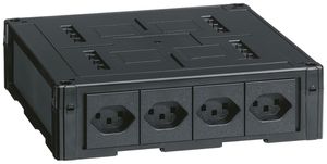 Consolidation Point Hager mit 4 Stück 1×T23, für 6 Module Keystone, schwarz