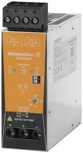 Modulo di ridondanza WM PRO RM 40 10…32VDC IN: 2×40A OUT: 1×80A
