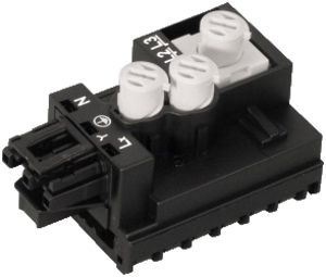 Connettore a spina WAGO con presa 3L nero per connettore e distributore