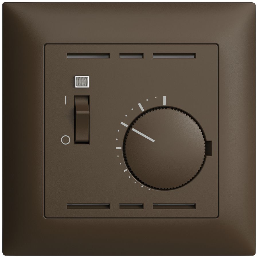 Frontset EDIZIOdue coffee 88×88mm für Raumthermost. mit Schalter