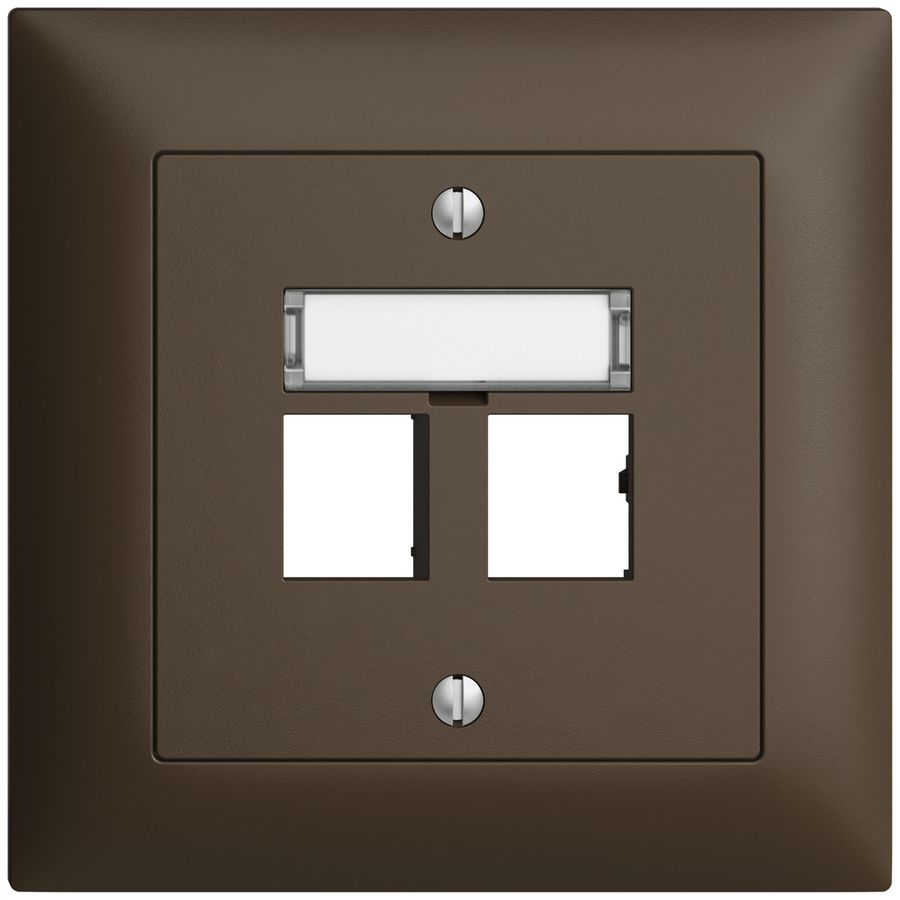 Kit de montage ENC EDIZIOdue sortie droite, pour 2×RJ45 freenet, coffee