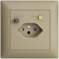 Prise ENC EDIZIOdue T13 FI 30mA FMI, shutter, sand
