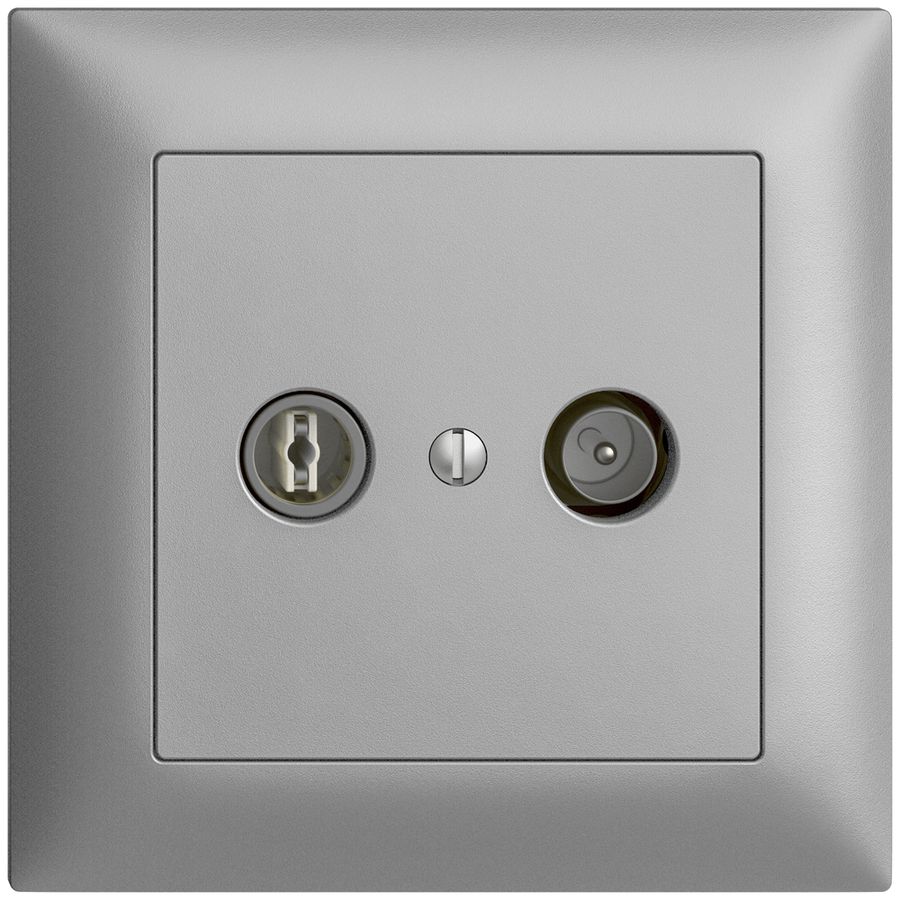 UP-TV-R-Dose EDIZIOdue 4dB silver Breitbanddose 5…2000MHz, FMI