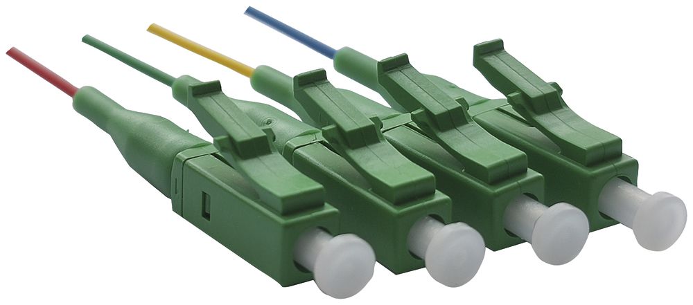 Pigtail Feller LC Singlemode cavo G 657 A, 4 pezzi rosso/verde/giallo/blu, 1m