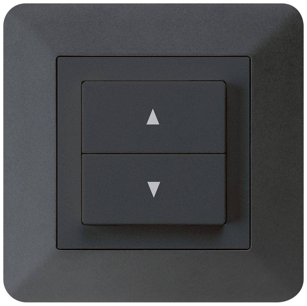 UP-Storenschalter kallysto.trend schwarz mit 2 Funktionstasten Steckklemmen