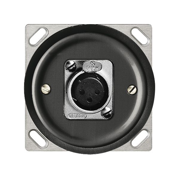 Prise INC XLR 3P noir avec douille 3P