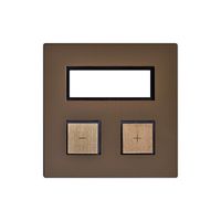 Abdeckset EDIZIOdue elegance für 2×Taster+RTH hazel