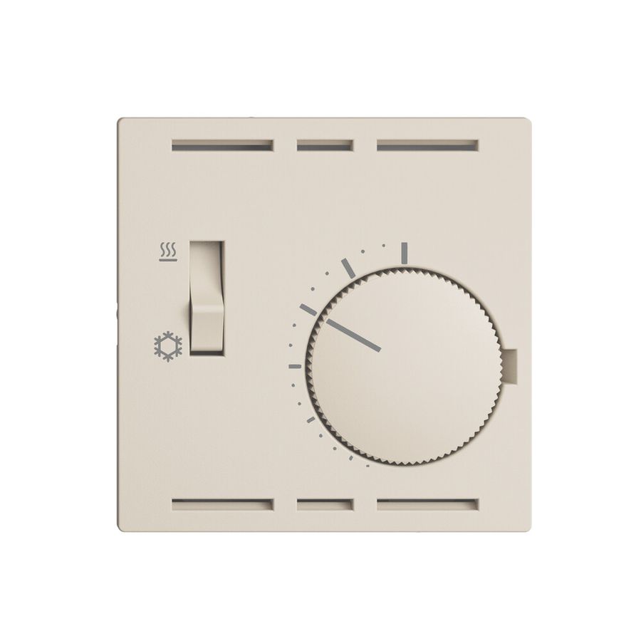 Kit de recouvrement p.thermostat EDIZIOdue, a.interrupteur, 60×60mm, crema