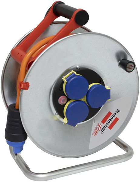 Kabelrolle Garant SK 290 Ø290mm 50m 3×1.5mm² 3×T13 Stahl grau IP44