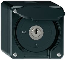 Interruttore a chiave con copertura AP robusto IP55 S1/1P nero