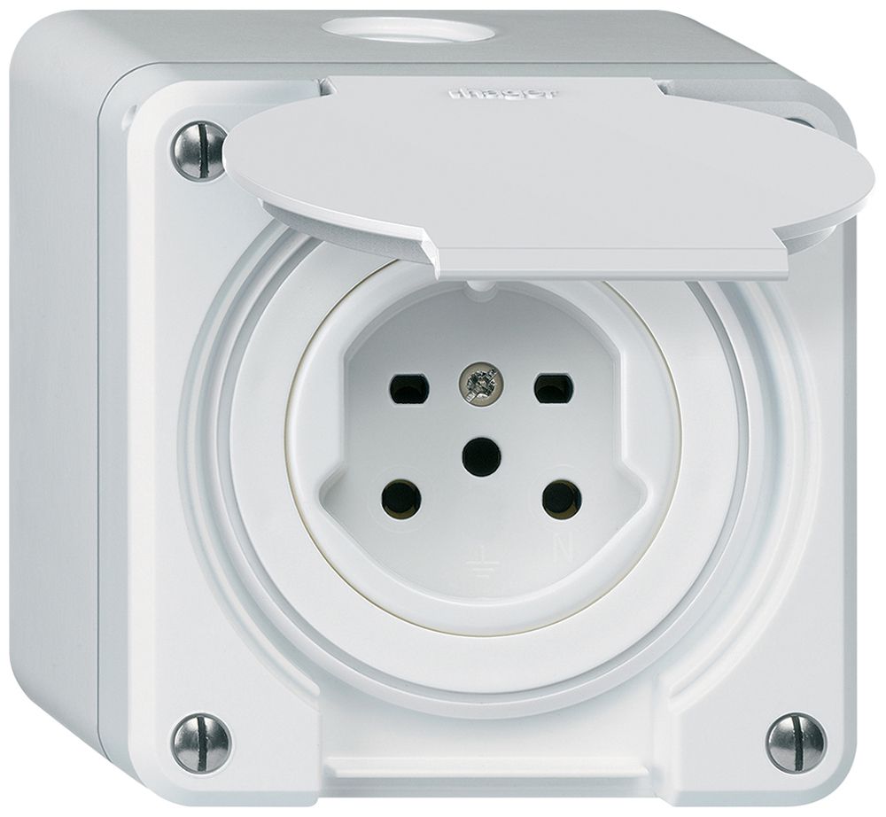 AP-Steckdose robusto Typ 15 weiss