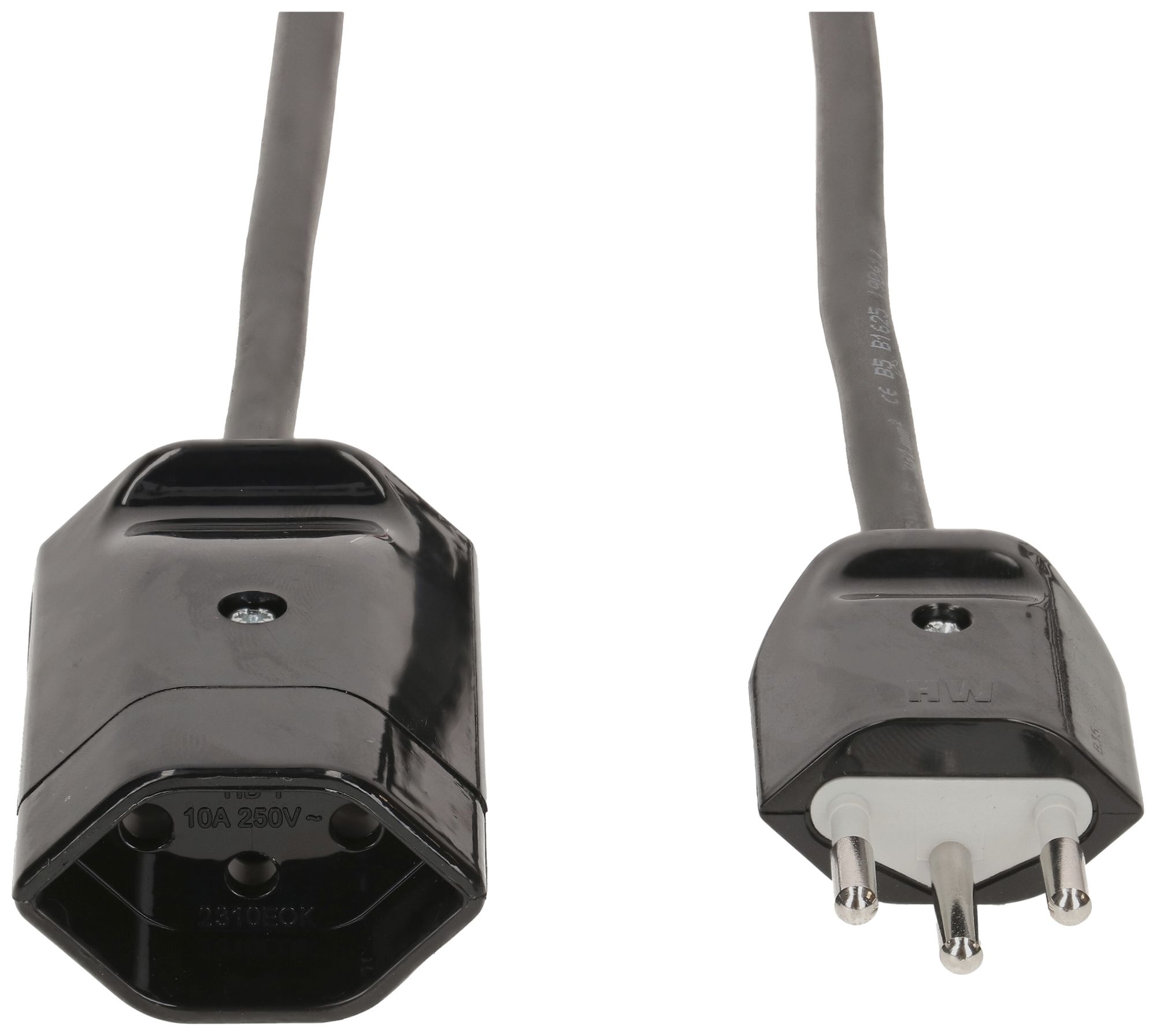 Verlängerungskabel MAX HAURI Td 3×1mm² 3m schwarz Stecker T12/13