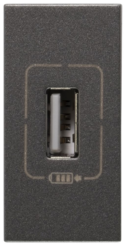 USB-Ladesteckdose MOS 1 Modul, 1-fach magnesium
