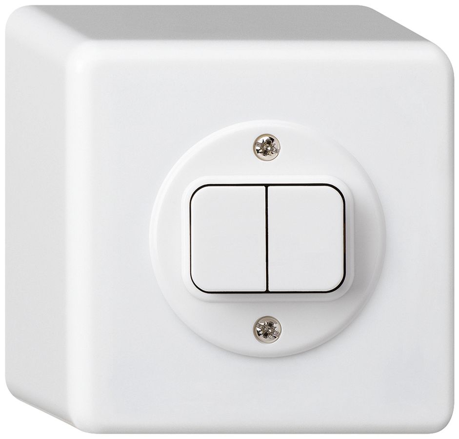 AP-Druckschalter basico 3+3 weiss