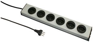 Steckdosenleiste MH 6×T13 PowerLine, Td 3×1mm², 1.5m, schwarz