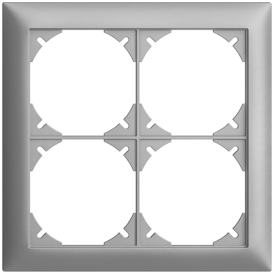 Abdeckrahmen EDIZIOdue 2×2 silver