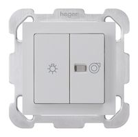 UP-Leuchtdruckschalter kallysto hellgrau 1/1L Symbolen Licht+Ventilation