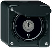 Interrupteur à clé AP robusto commutateur 16A 250V 86×86mm noir