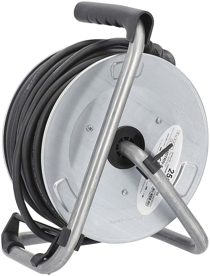 Kabelrolle Elbro 25m 3×T13 mit Thermoschutz IP55 Stahl