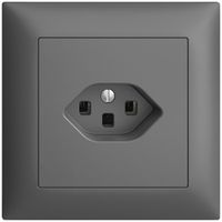 UP-Steckdose EDIZIOdue T23 16A dunkelgrau, mit Steckklemmen