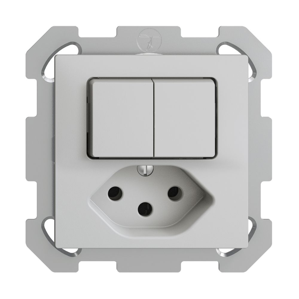 Combinazione INC 2×A-R/1P+T13 grigio chiaro, EDIZIOdue