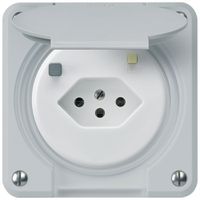 UP-FI-Steckdose robusto C T13 30mA hellgrau